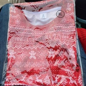 LAA Angels Baseball Ugly Christmas T Shirt New XL MLB